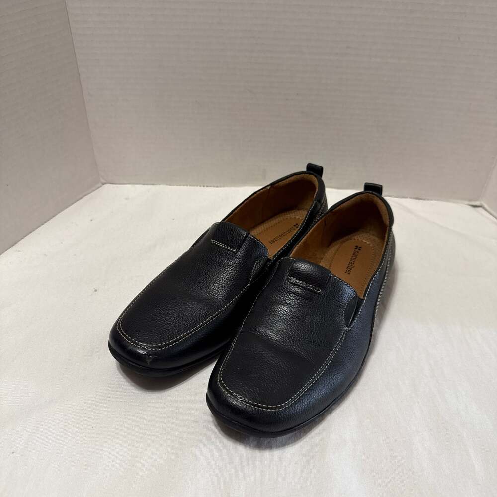 Naturalizer women's Black Pebbled Leather Slip-On Comfort Loafers